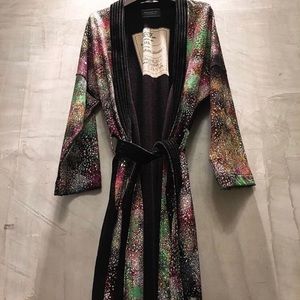 Hand-painted one-of-a-kind robe lined in velvet